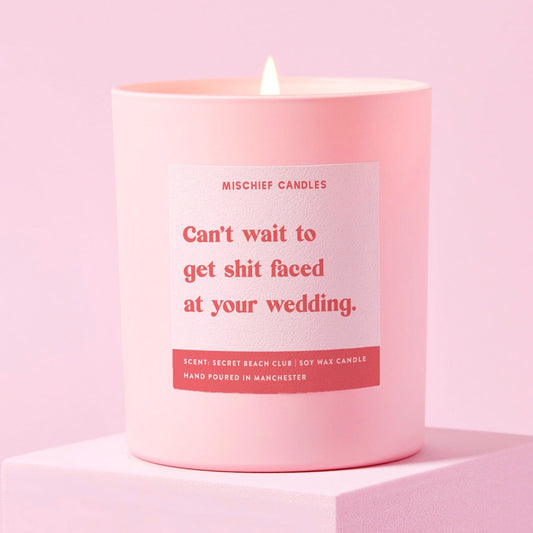 Funny Engagement Gift Shit Faced At Wedding Funny Candle Candle Only - Candles