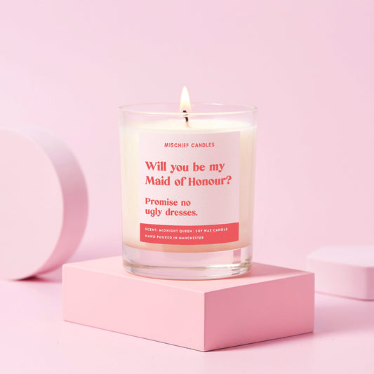 Maid of Honour Gift Funny Maid of Honour Candle No Ugly Dresses - Candles