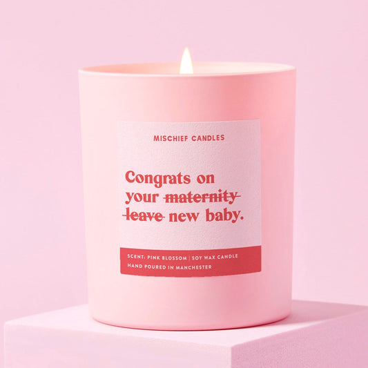 New Baby Funny Gift Candle Congrats on Maternity Leave Candle Only - Candles