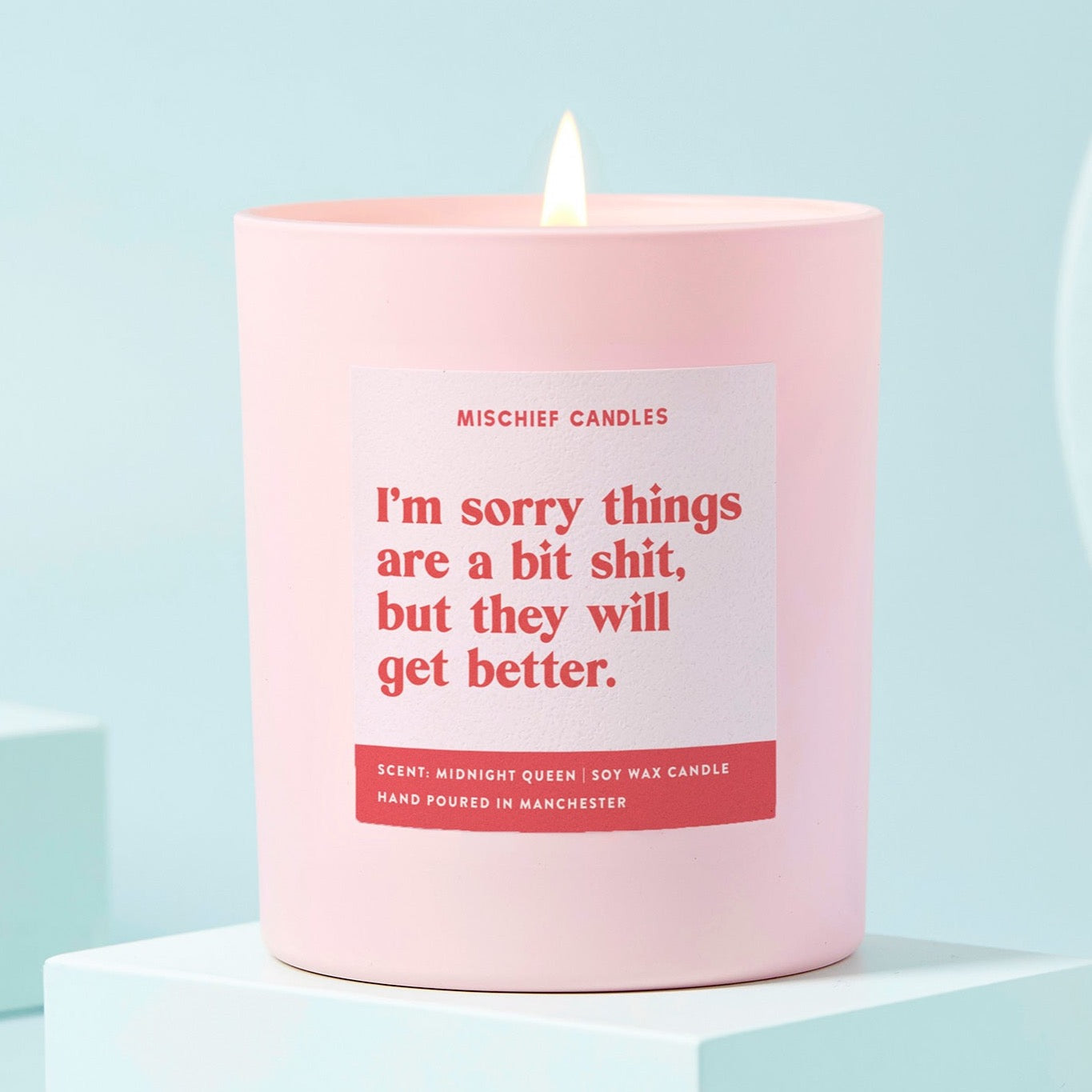 Thinking of You Gift Funny Candle Sorry Things are Shit Candle Only - Candles