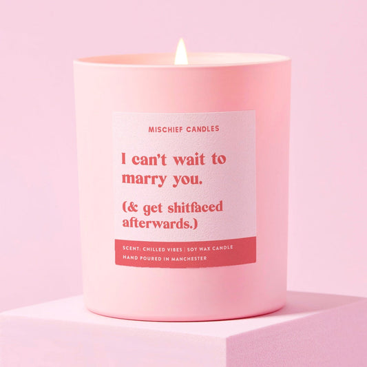 Wedding Morning Gift Funny Candle Can't Wait to Marry You Candle Only - Candles