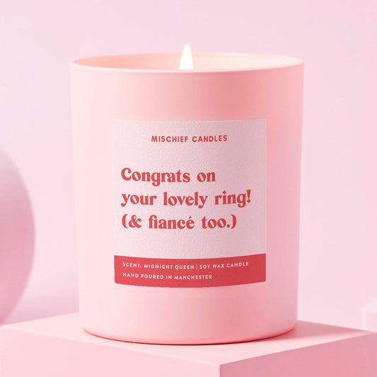 Engagement Gift Funny Candle Congrats On Lovely Ring Candle Only - Candles