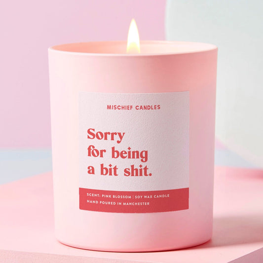 Sorry Gift Funny Soy Wax Candle Sorry for Being Shit Candle Only - Candles