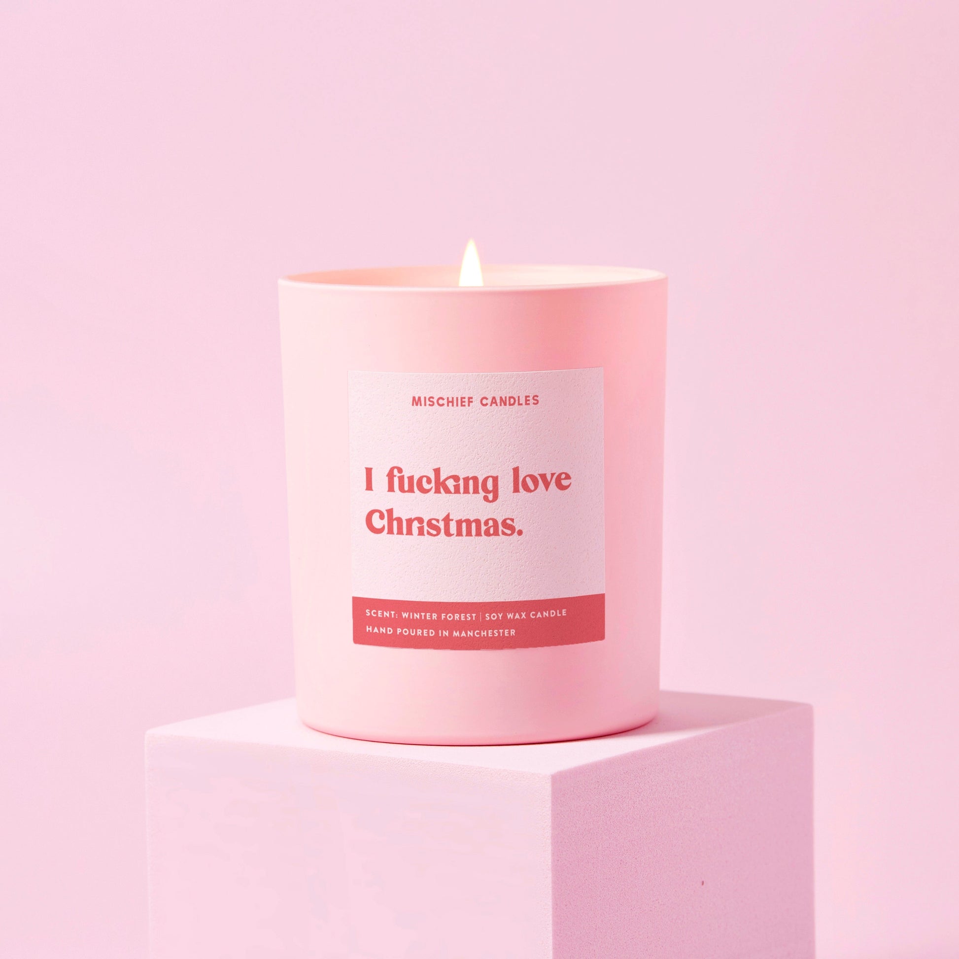 Funny Christmas Gift For Friend I Fucking Love Christmas Candle Only - Candles