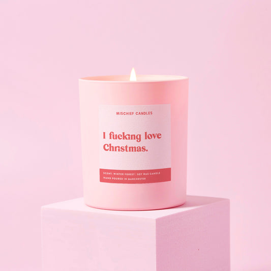 Funny Christmas Gift For Friend I Fucking Love Christmas Candle Only - Candles