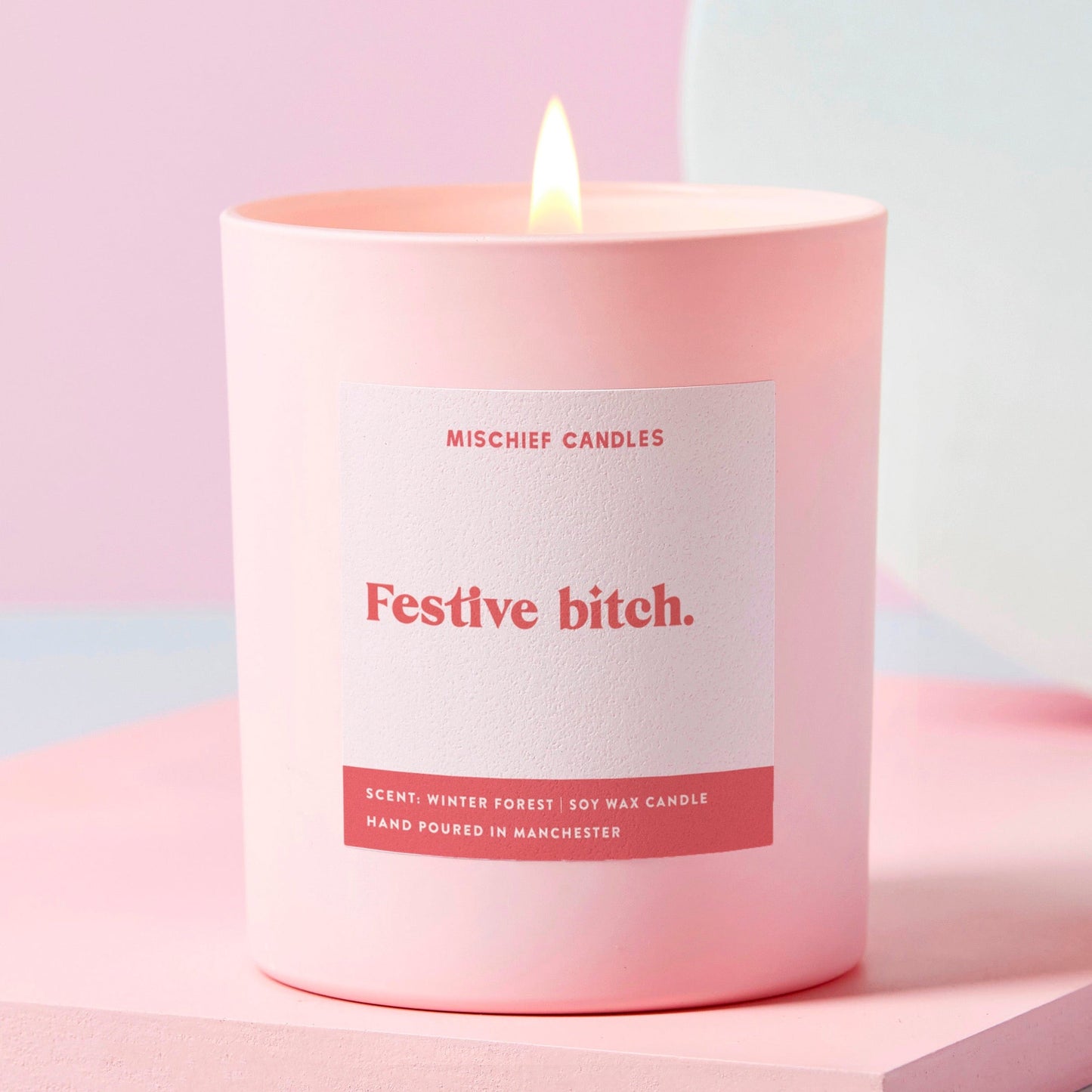 Funny Christmas Gift For Her Friend Candle Festive Bitch Candle Only - Candles