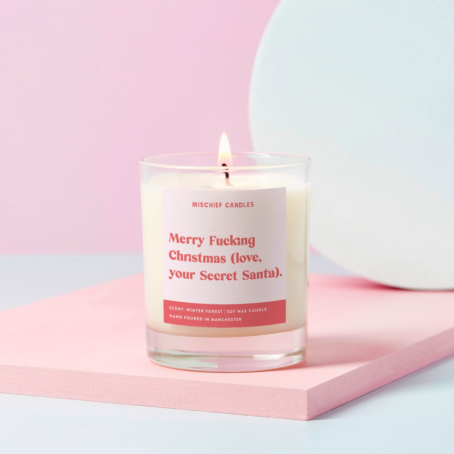 Funny Christmas Gift Merry Christmas Love From Secret Santa Candle - Candles