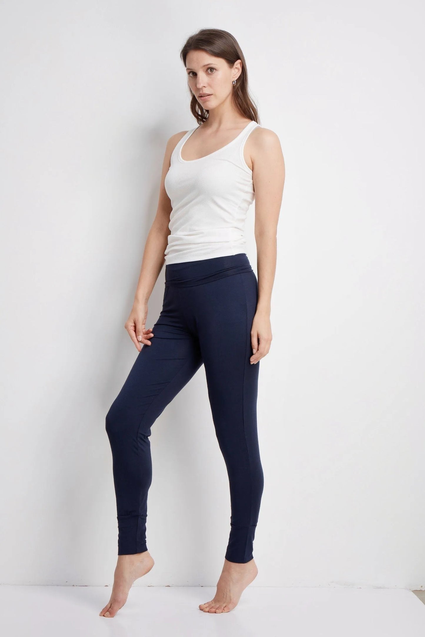 Micro Modal Yoga Trousers Navy - Women's Trousers / Leggings
