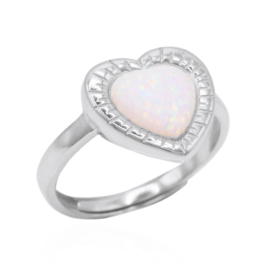 Roxanne Opal Heart Ring | 925 Sterling Silver - Ring