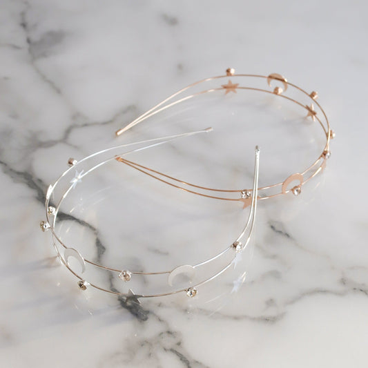 Sasha Moon & Star Headband | Gold - Headband