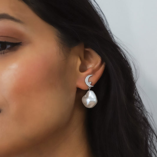 Seraphina Pearl Drop Earrings | 925 Sterling Silver - Earrings