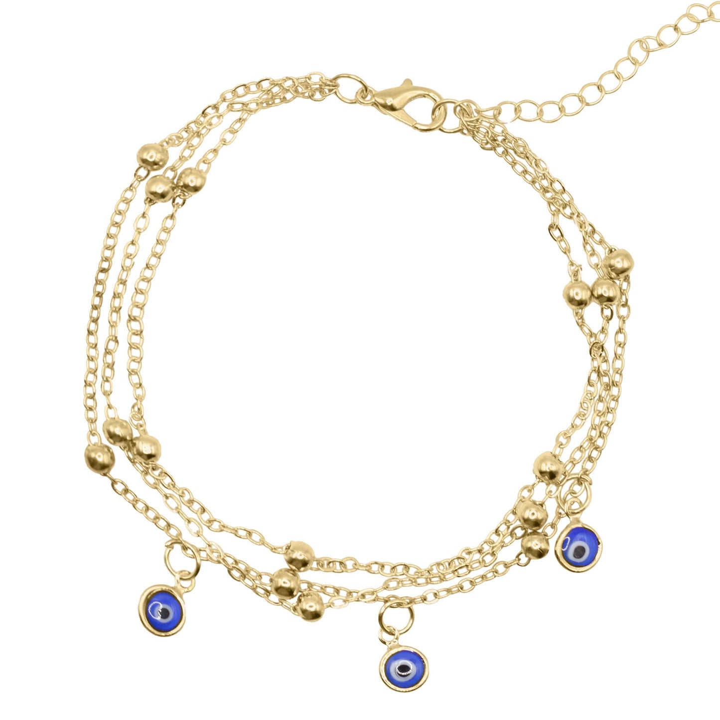 Sevda Evil Eye Chain Anklet | 18K Gold Plated - Anklet