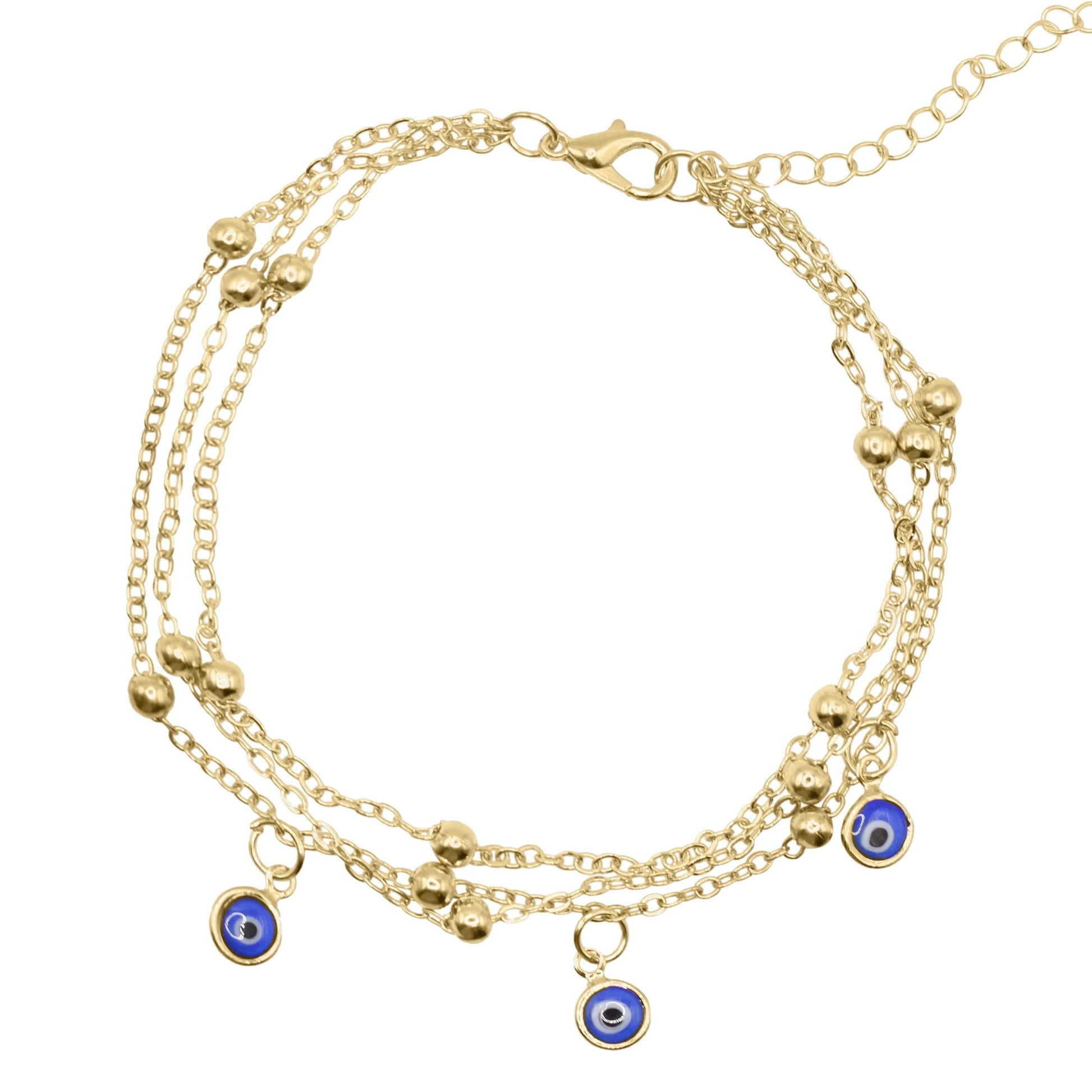 Sevda Evil Eye Chain Anklet | 18K Gold Plated - Anklet