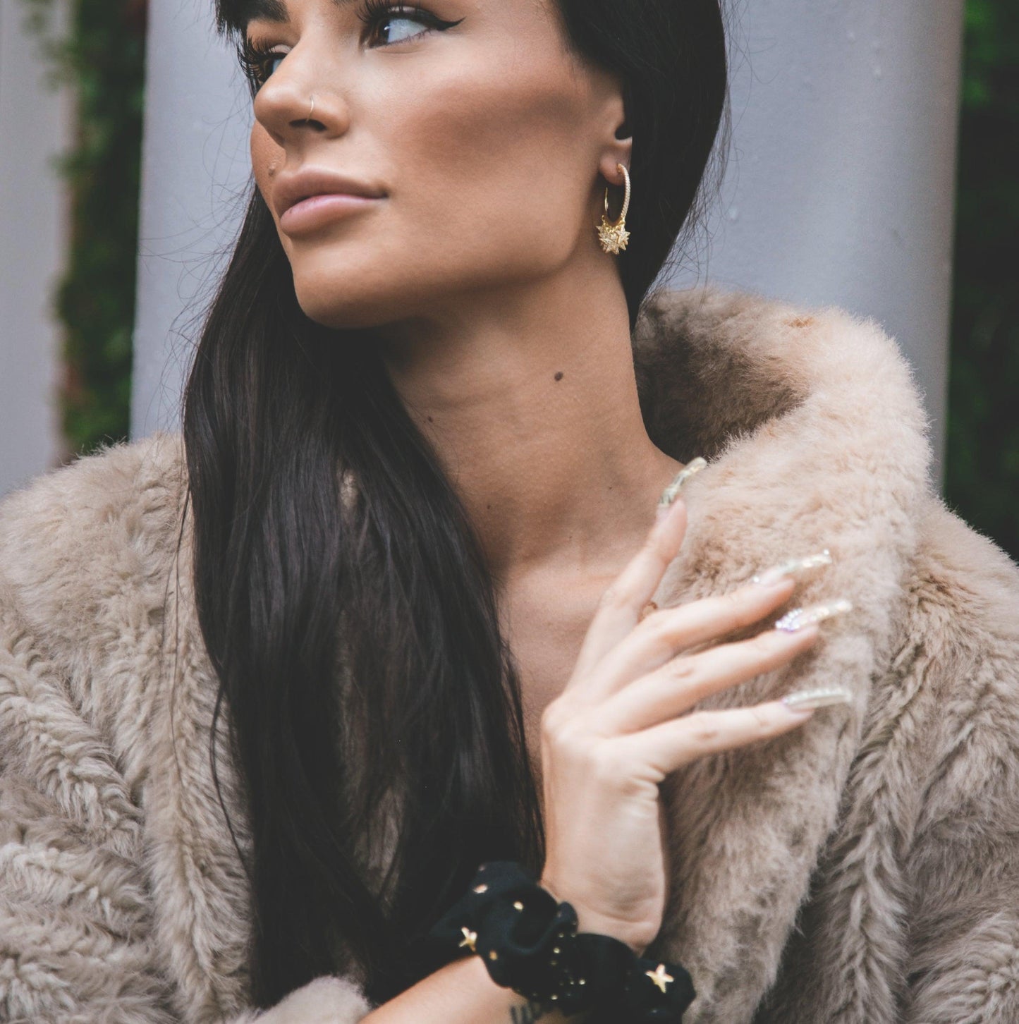 Lyra Star Hoop Earrings | 18K Gold Plated - Earrings