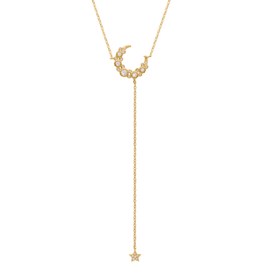 Tabitha Moon Drop Necklace | 18K Gold Plated - Necklace