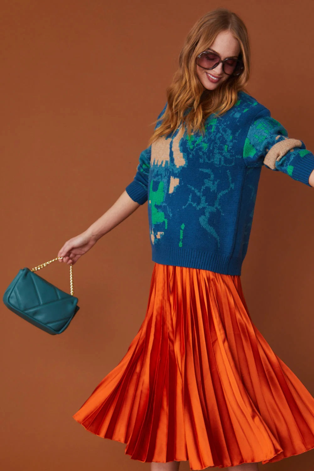 Teal Vegan Leather Quilted Bag - Bags