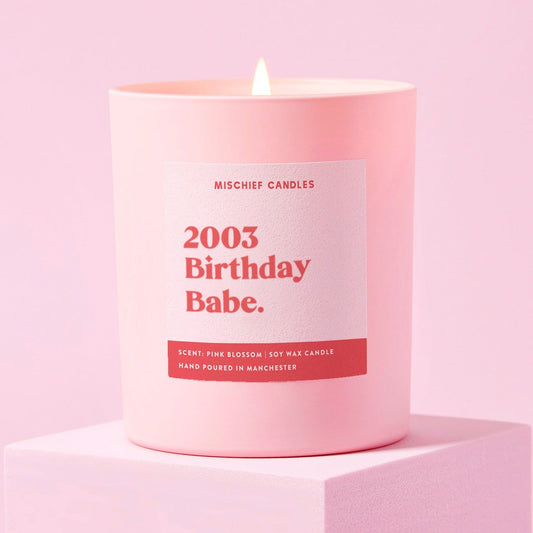 21st Birthday Gift Funny Birthday Candle 2003 Birthday Babe Candle Only - Candles