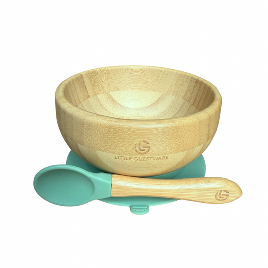 Bamboo Bowl & Spoon Feeding Set - Feeding Bowls