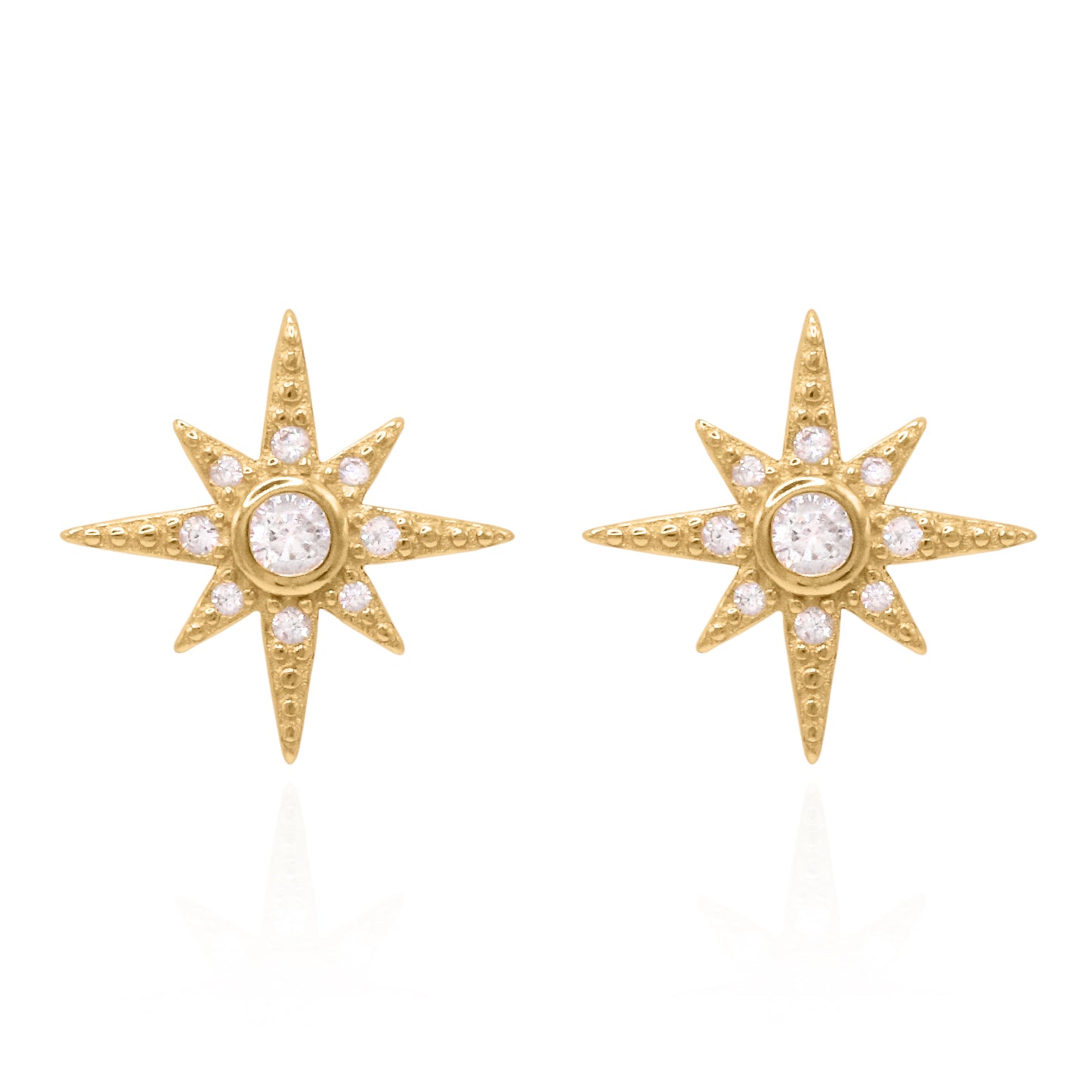 Ursa Birthstone Star Stud Earrings | 18K Gold Plated - Earrings