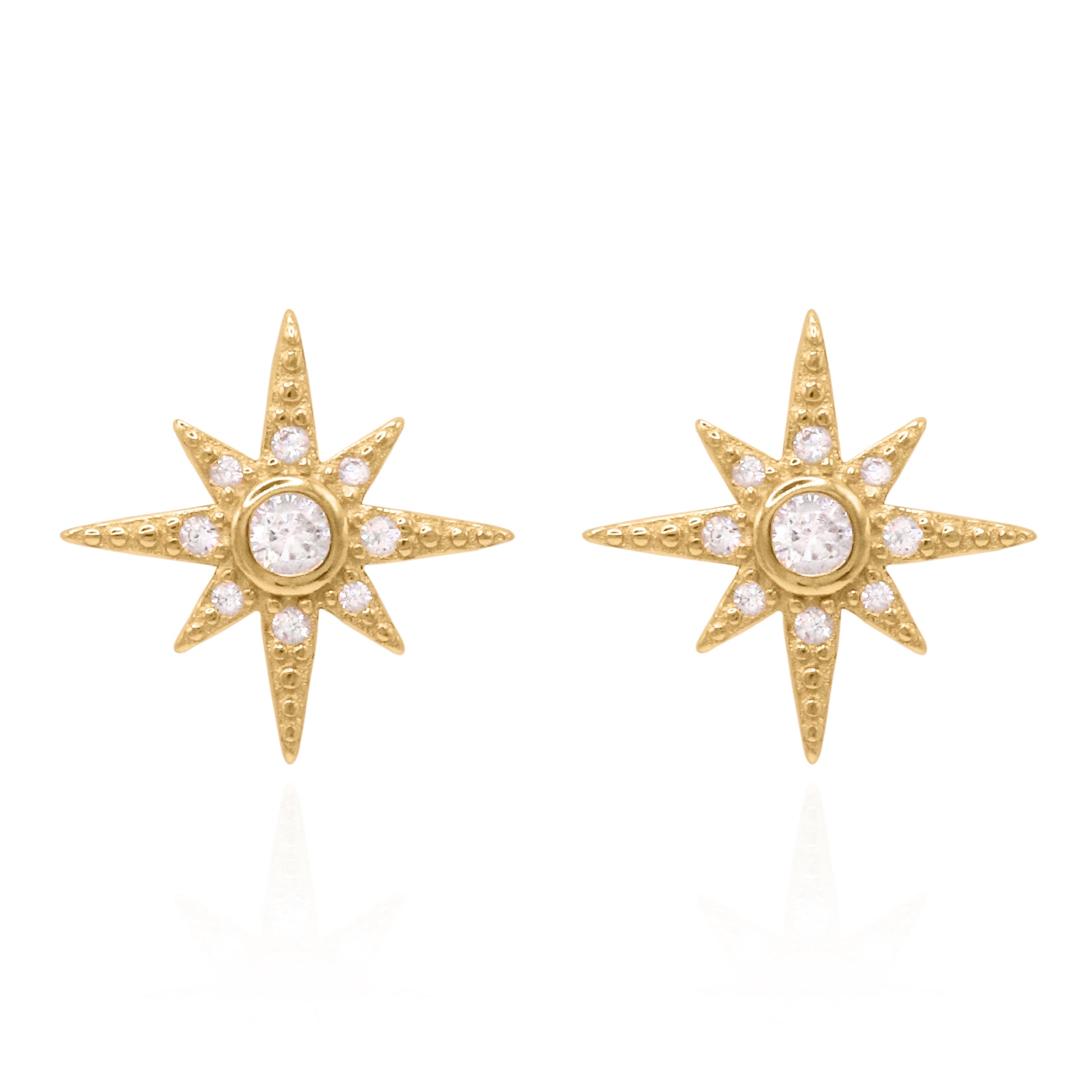 Ursa Birthstone Star Stud Earrings | 18K Gold Plated - Earrings