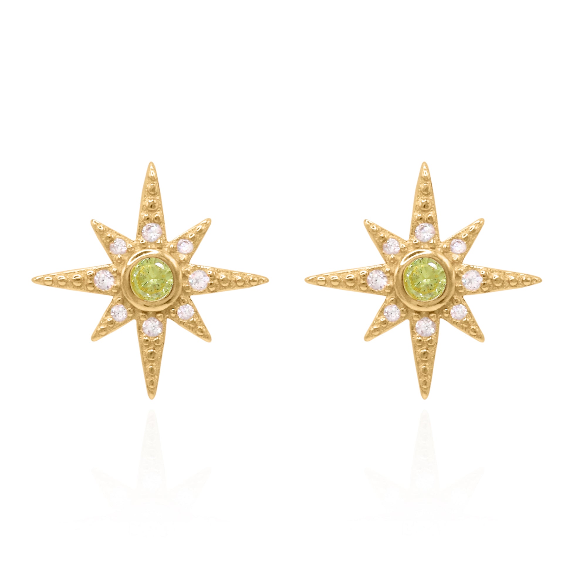Ursa Birthstone Star Stud Earrings | 18K Gold Plated - Earrings