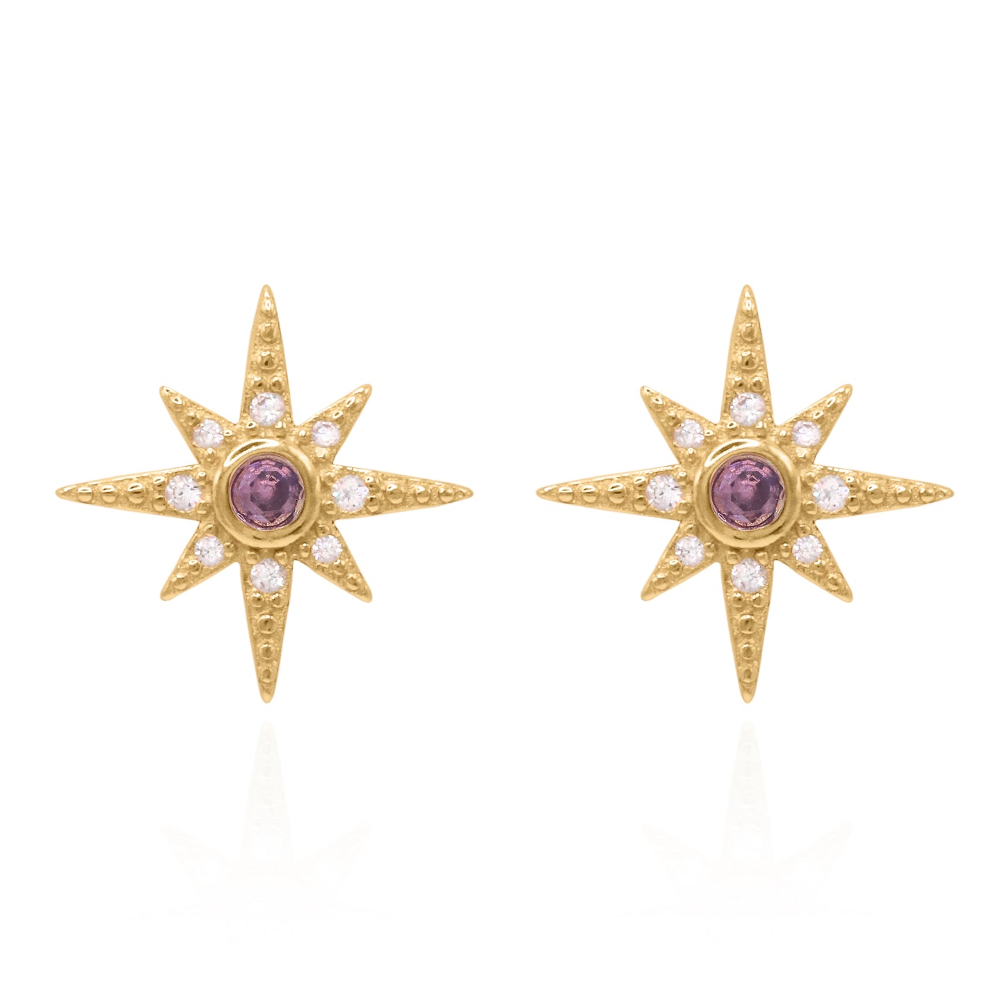 Ursa Birthstone Star Stud Earrings | 18K Gold Plated - Earrings