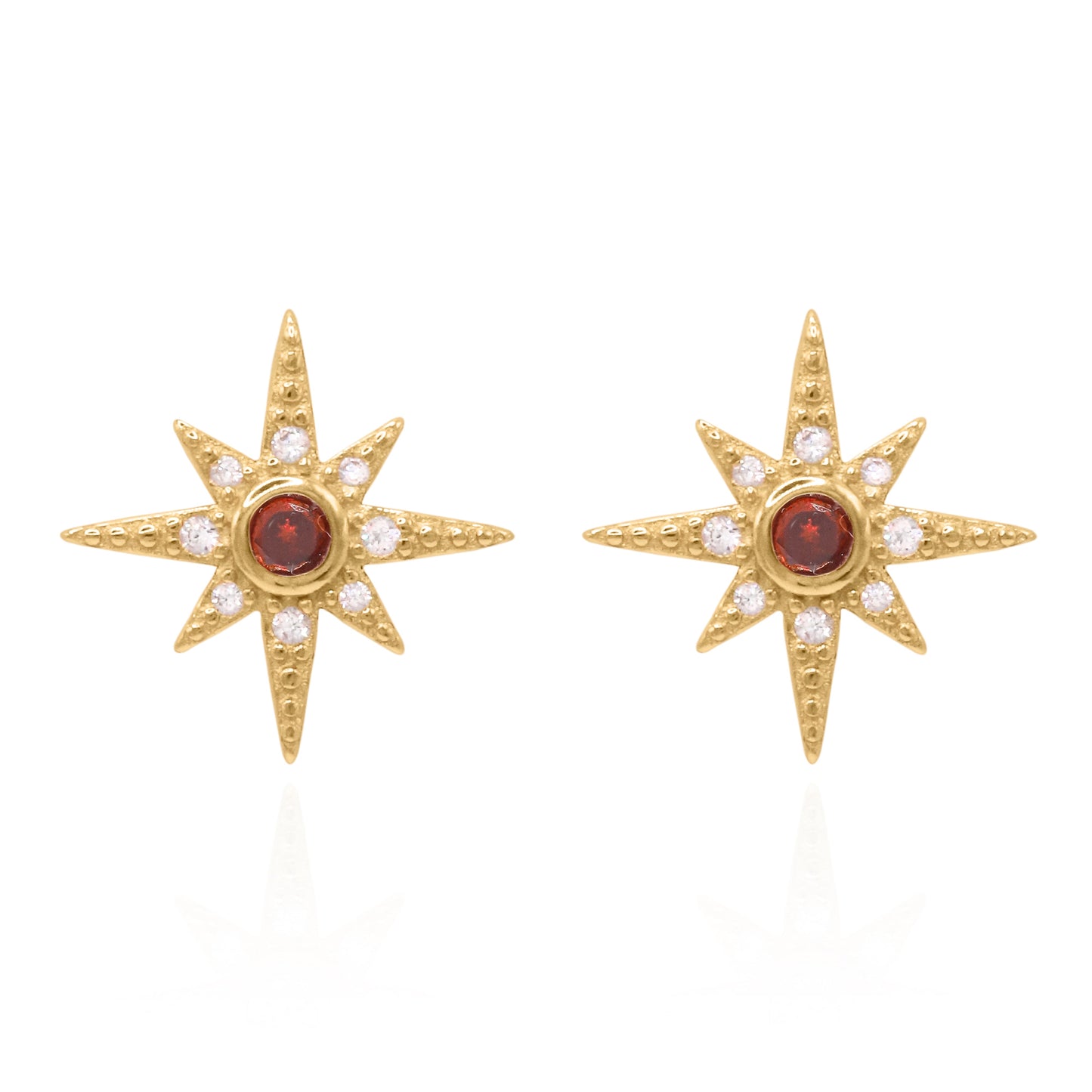 Ursa Birthstone Star Stud Earrings | 18K Gold Plated - Earrings