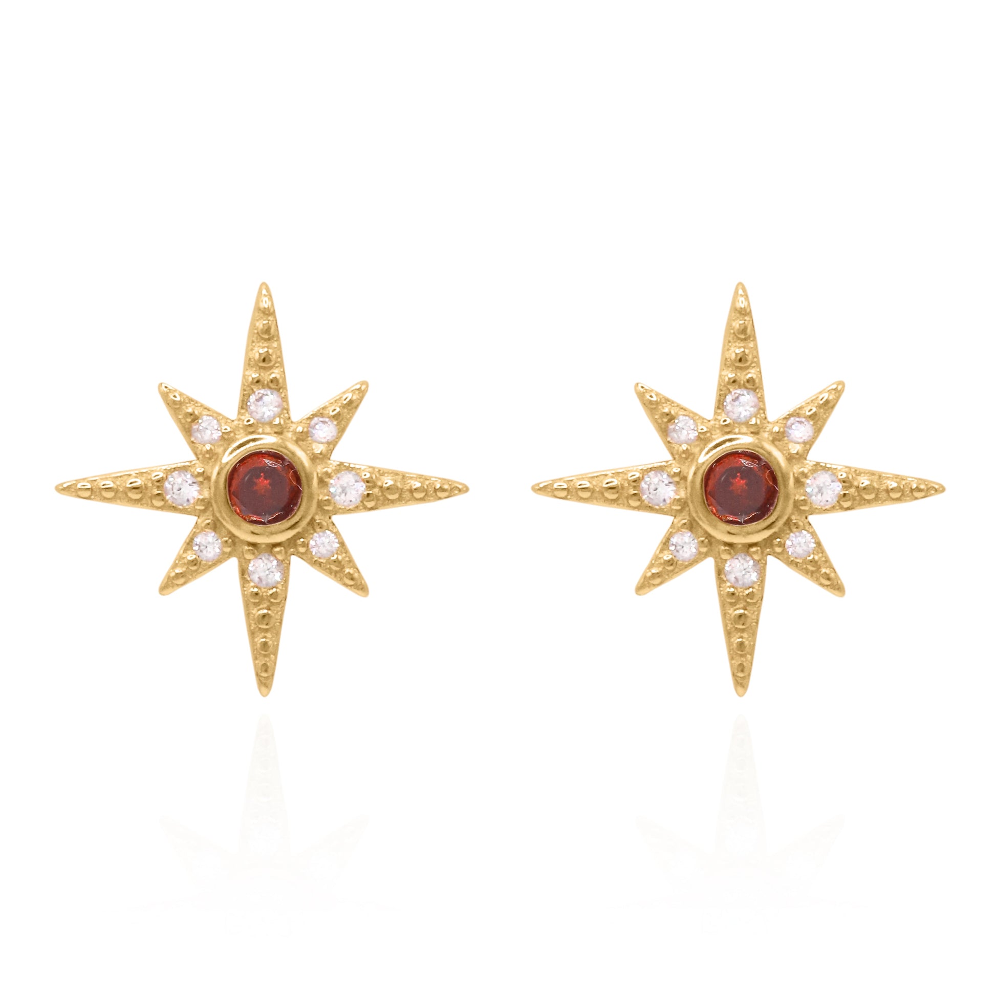 Ursa Birthstone Star Stud Earrings | 18K Gold Plated - Earrings