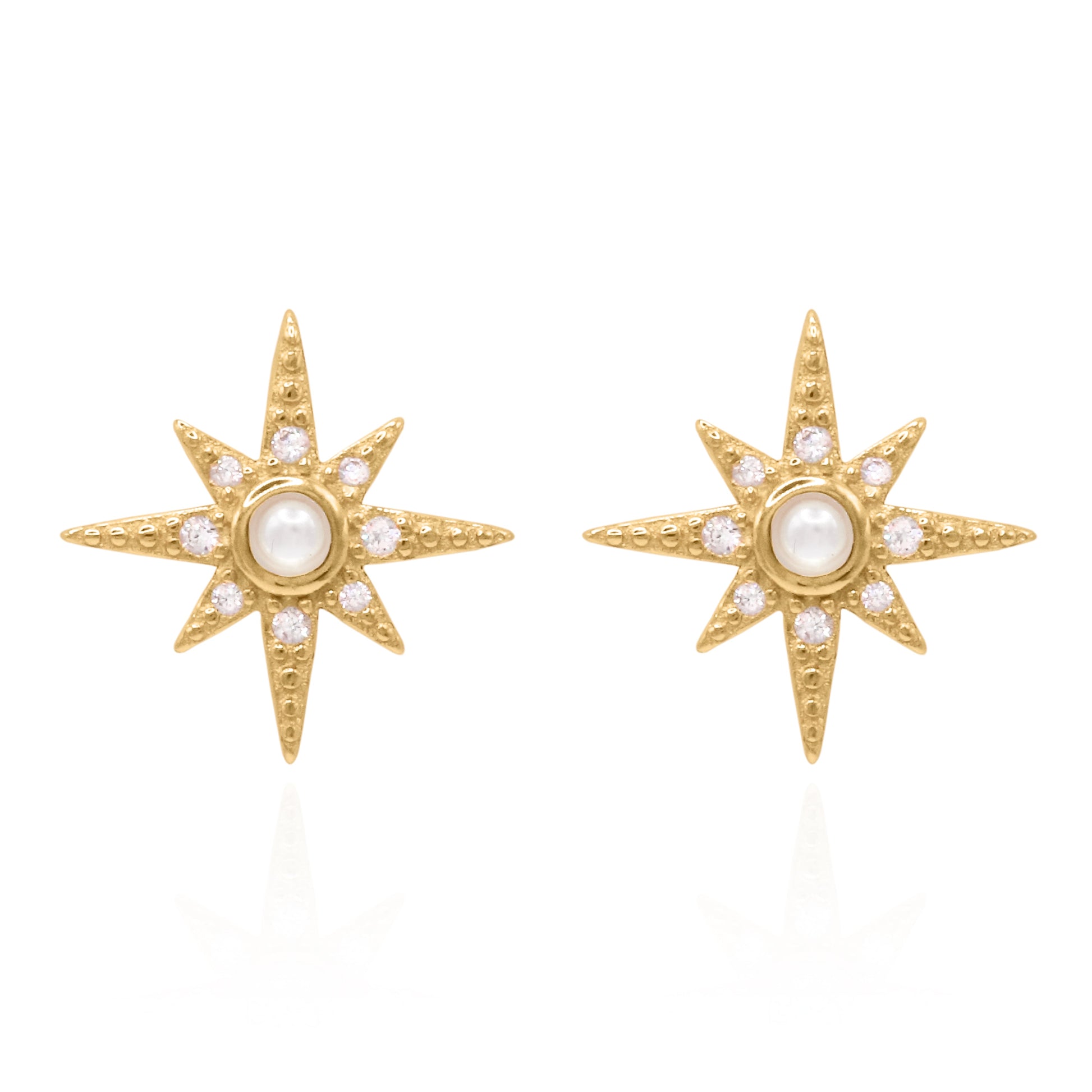 Ursa Birthstone Star Stud Earrings | 18K Gold Plated - Earrings