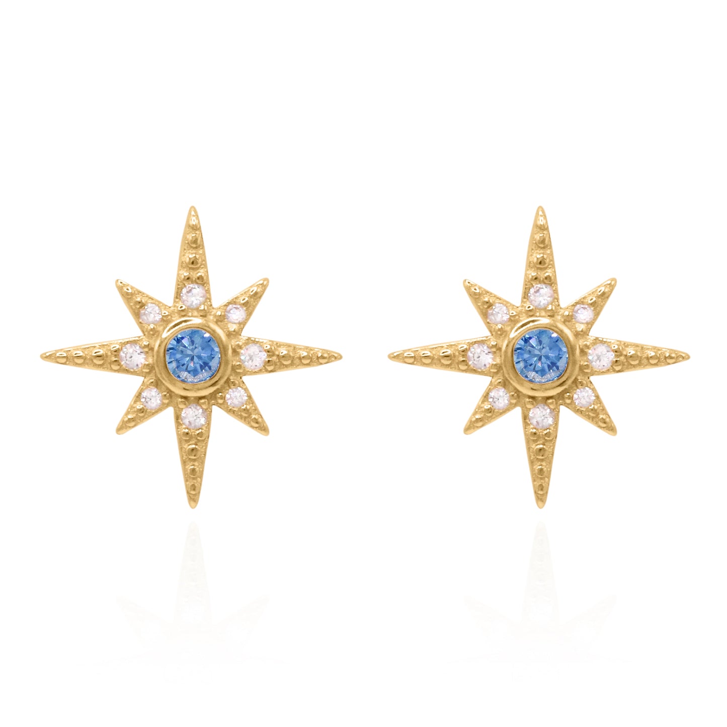 Ursa Birthstone Star Stud Earrings | 18K Gold Plated - Earrings