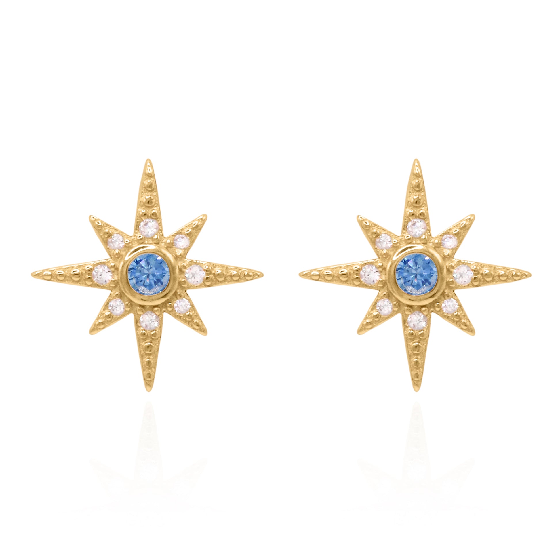 Ursa Birthstone Star Stud Earrings | 18K Gold Plated - Earrings