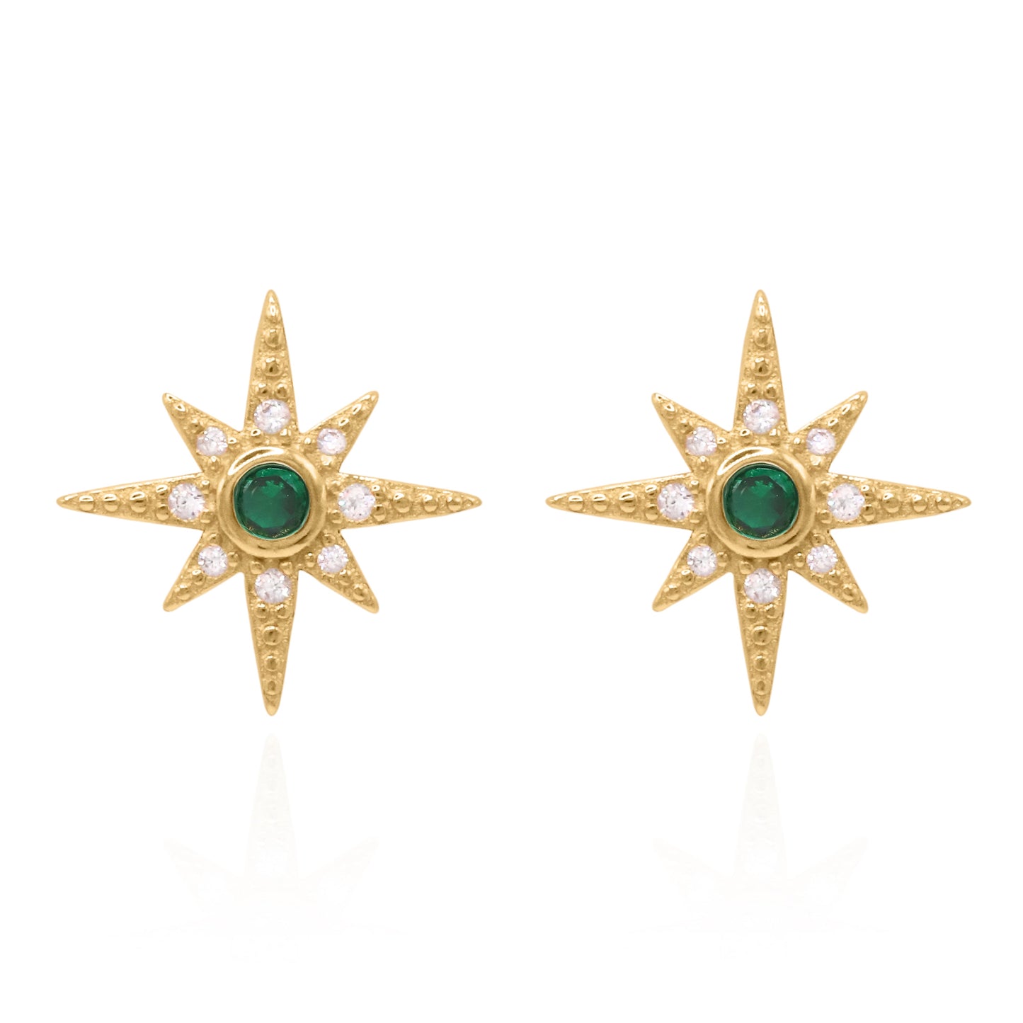 Ursa Birthstone Star Stud Earrings | 18K Gold Plated - Earrings