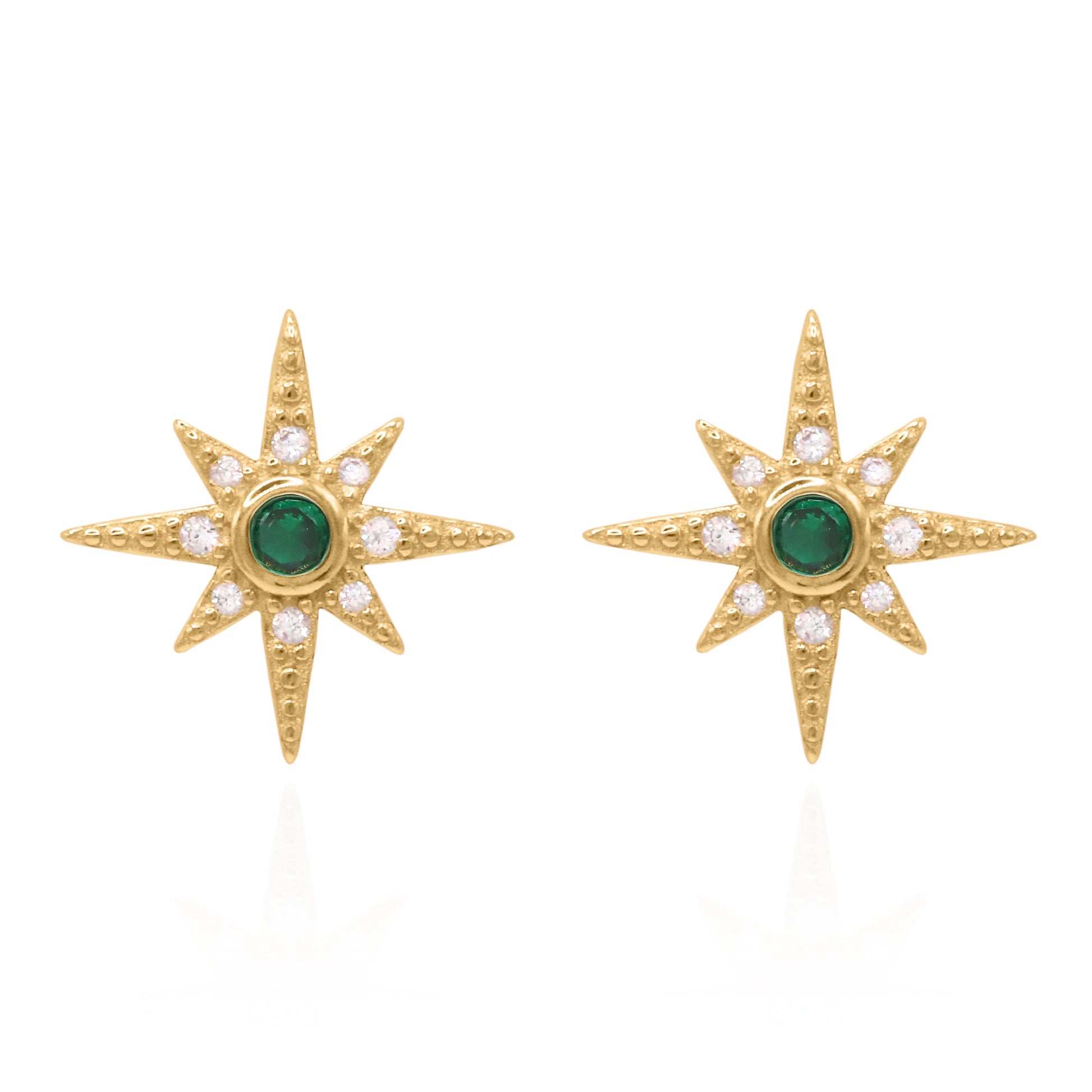Ursa Birthstone Star Stud Earrings | 18K Gold Plated - Earrings