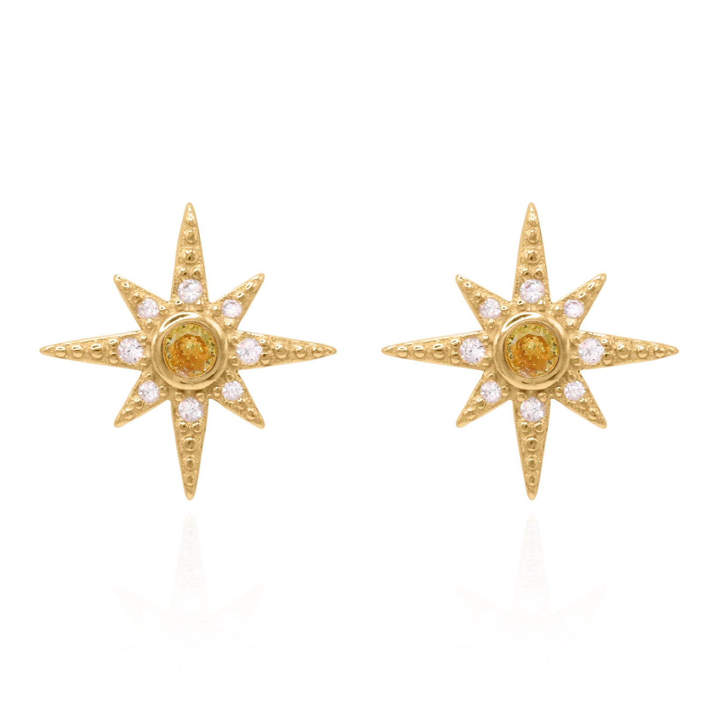 Ursa Birthstone Star Stud Earrings | 18K Gold Plated - Earrings