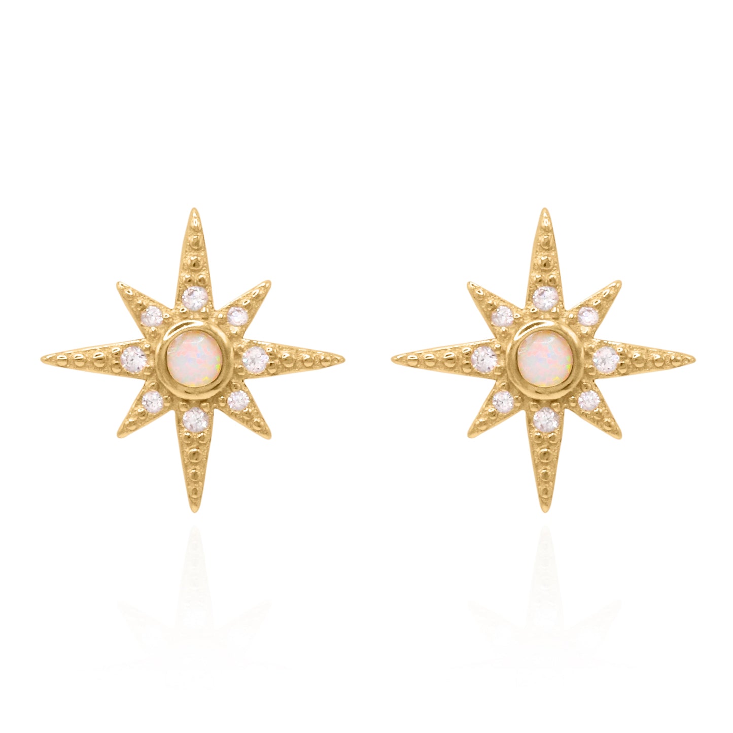 Ursa Birthstone Star Stud Earrings | 18K Gold Plated - Earrings