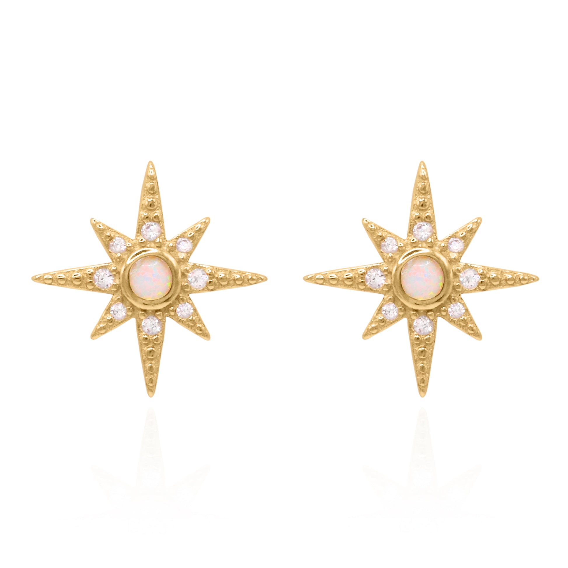 Ursa Birthstone Star Stud Earrings | 18K Gold Plated - Earrings