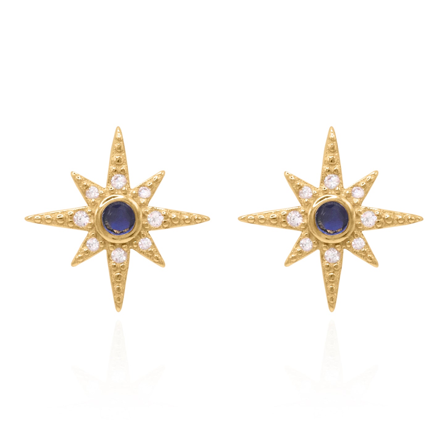 Ursa Birthstone Star Stud Earrings | 18K Gold Plated - Earrings