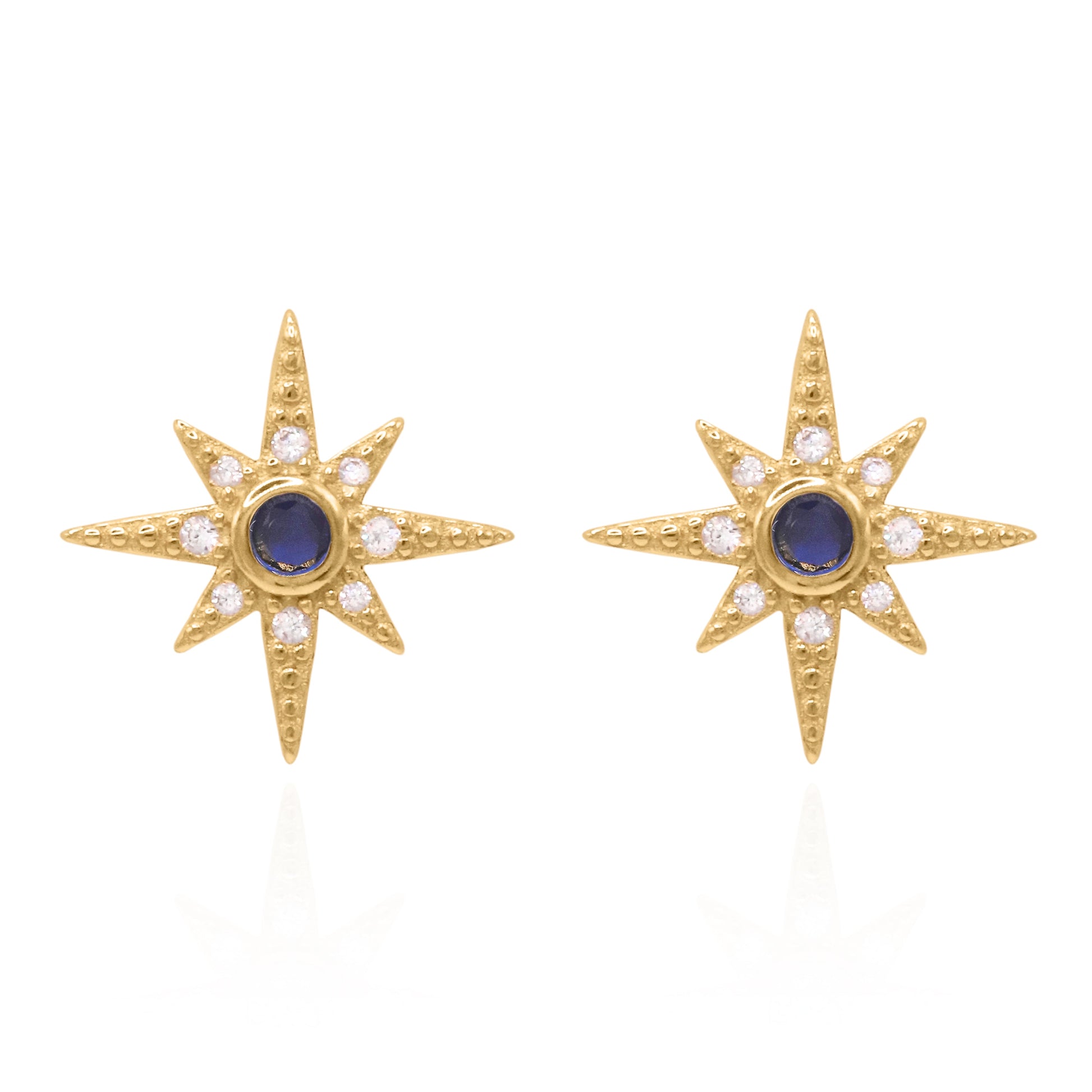 Ursa Birthstone Star Stud Earrings | 18K Gold Plated - Earrings