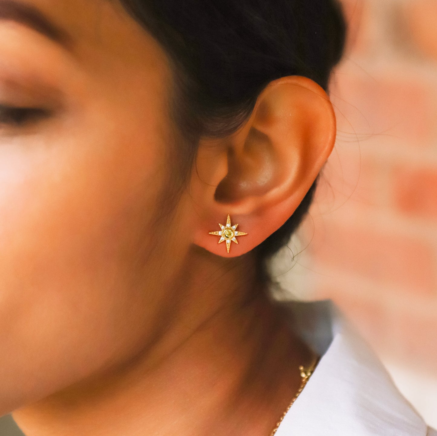 Ursa Birthstone Star Stud Earrings | 18K Gold Plated - Earrings