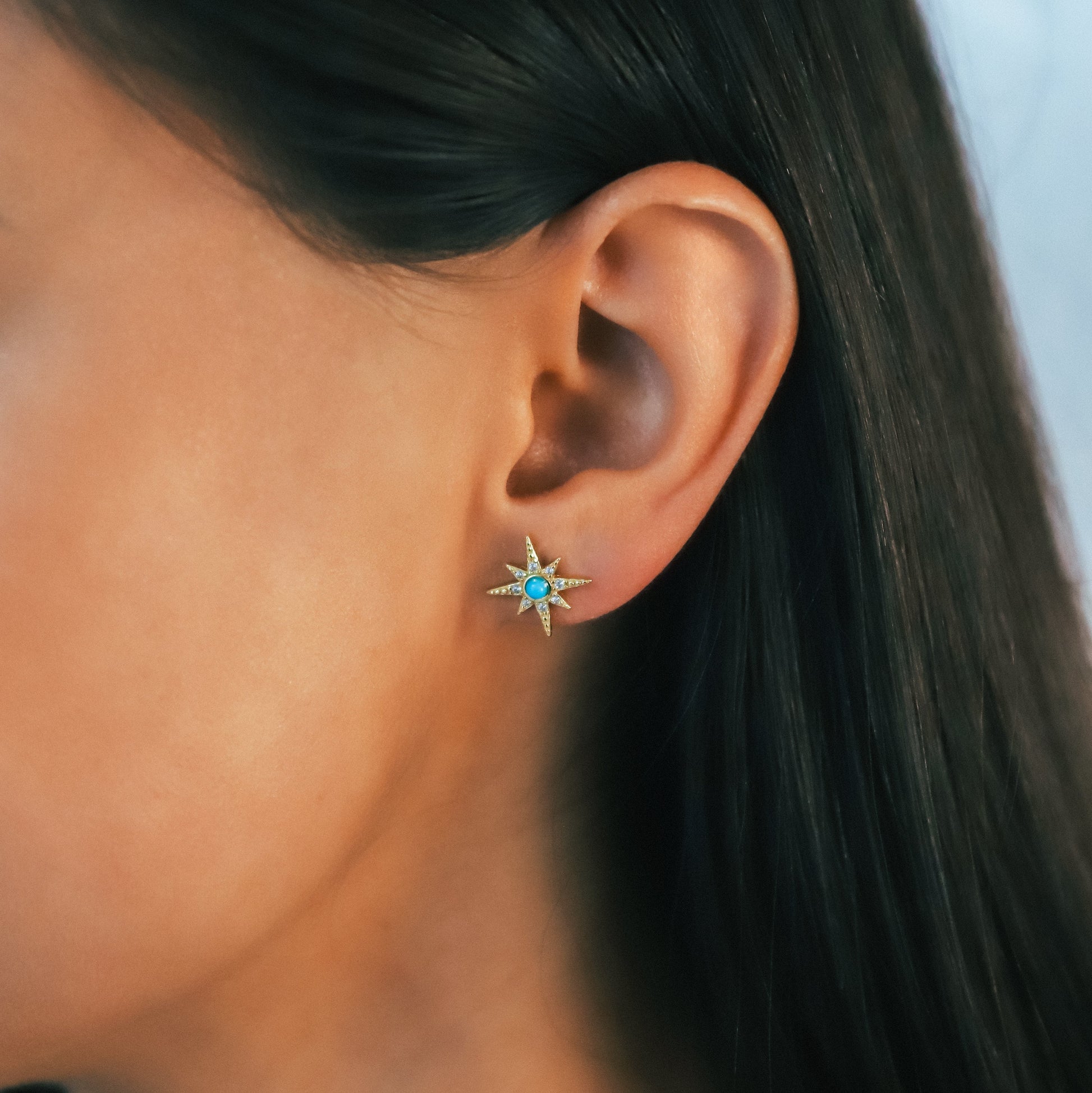 Ursa Birthstone Star Stud Earrings | 18K Gold Plated - Earrings