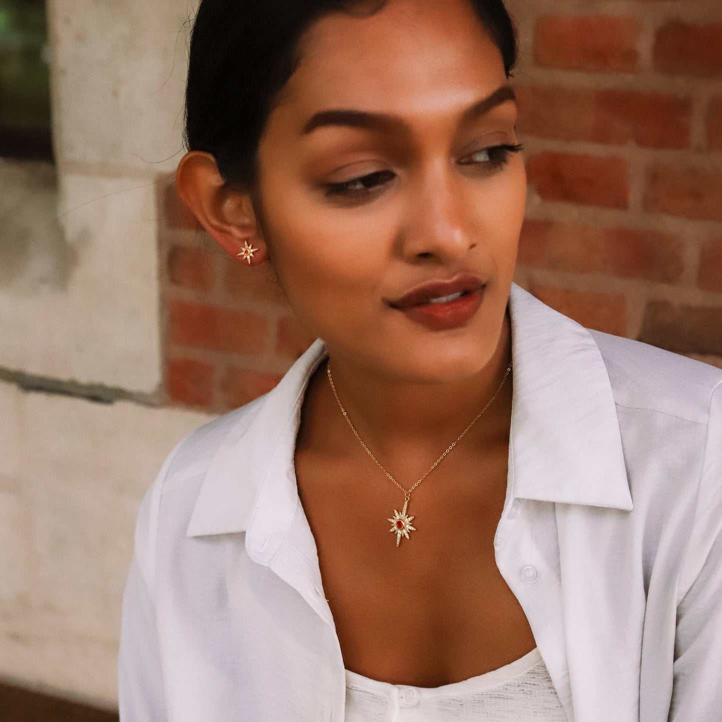 Heidi North Star Birthstone Necklace | 18K Gold Plated - Necklace