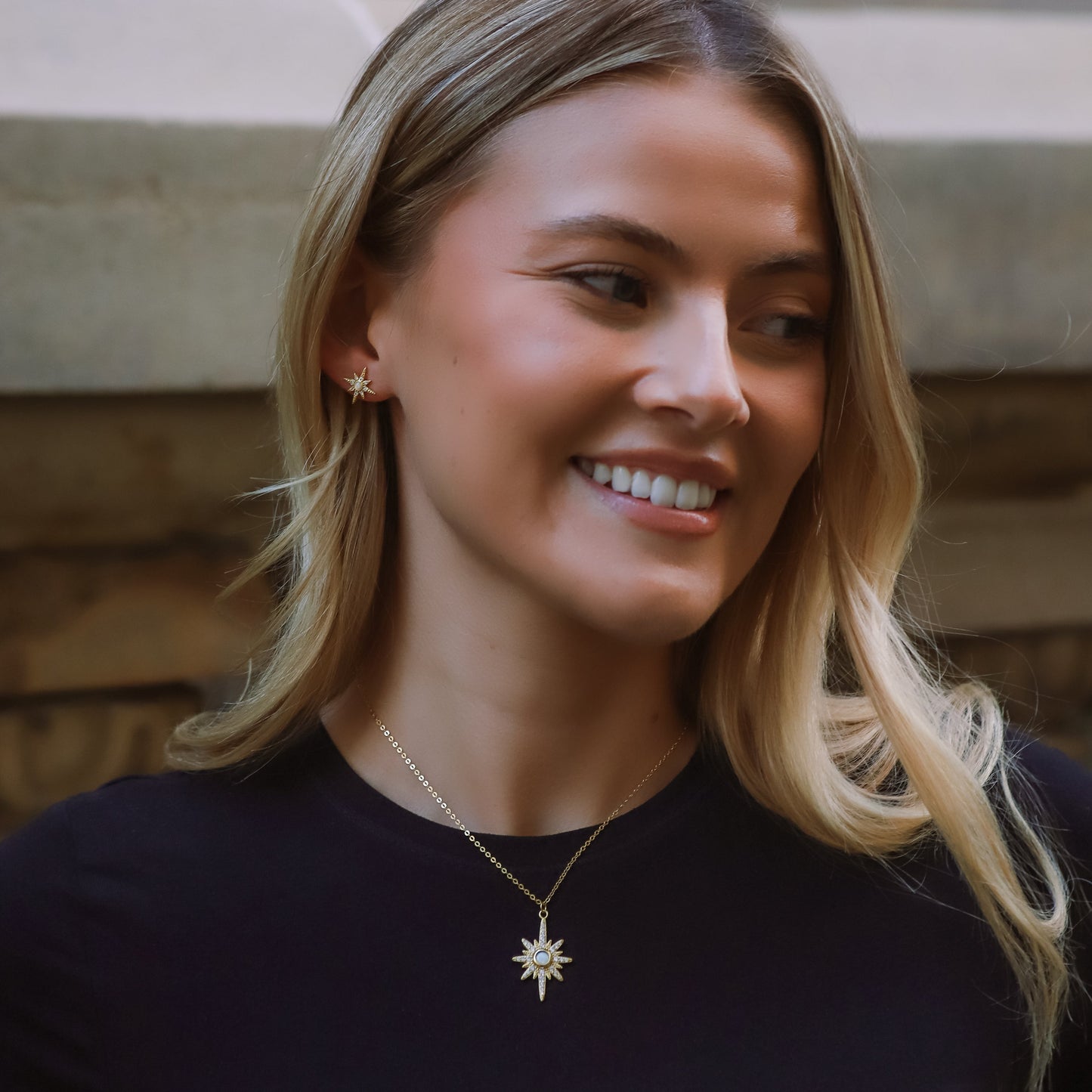 Ursa Birthstone Star Stud Earrings | 18K Gold Plated - Earrings