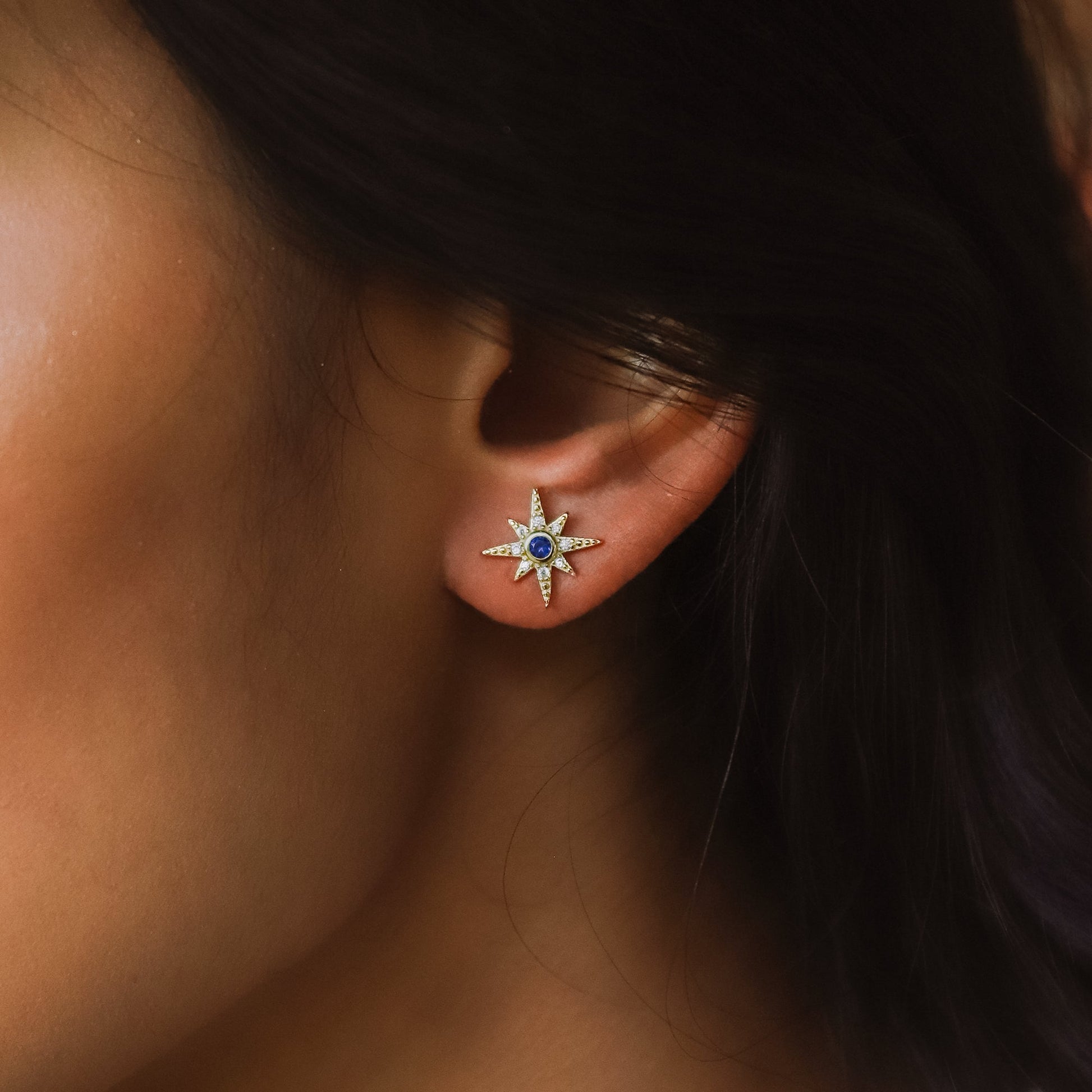 Ursa Birthstone Star Stud Earrings | 18K Gold Plated - Earrings