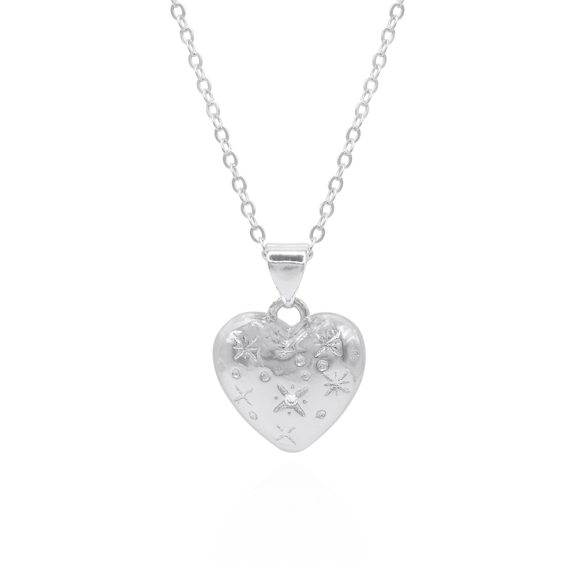 Vida Bubble Heart Necklace | 925 Sterling Silver - Necklace