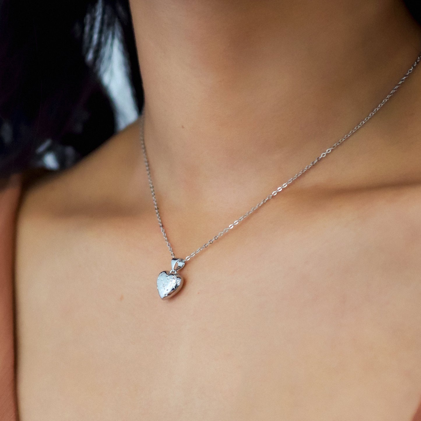 Vida Bubble Heart Necklace | 925 Sterling Silver - Necklace