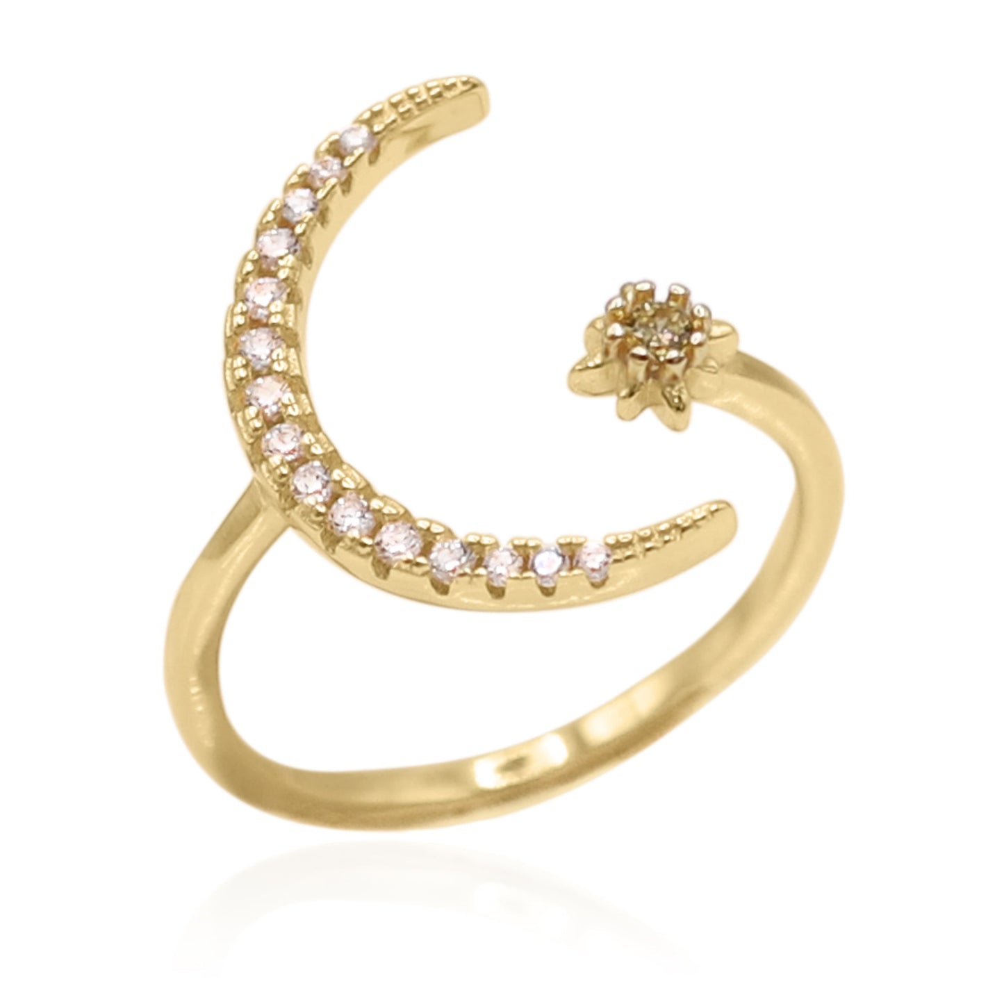 Zira Star and Moon Birthstone Ring | 18K Gold Plated November - Ring