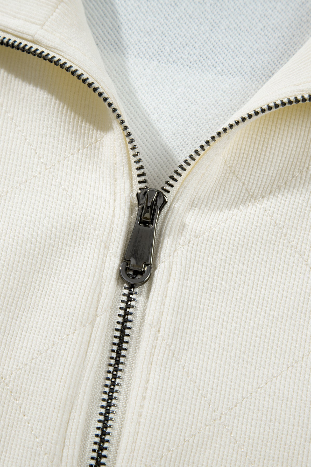 Green Stripe Plus Size Half Zipped Casual Sweatshirt - Plus Size/Plus Size Sweatshirts & Hoodies