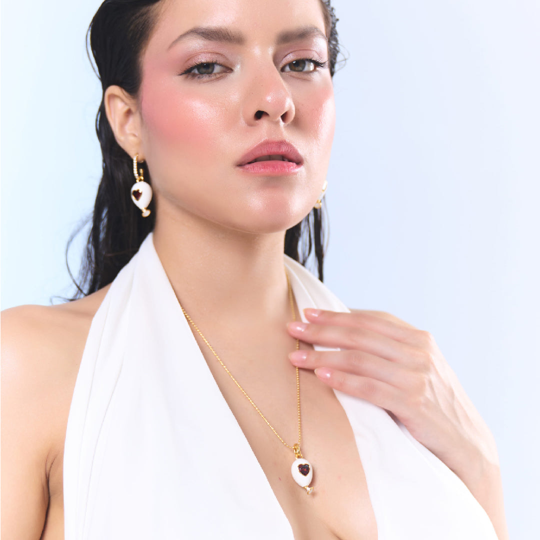 Age of Innocence Red & White Adjustable Necklace - NECKLACE