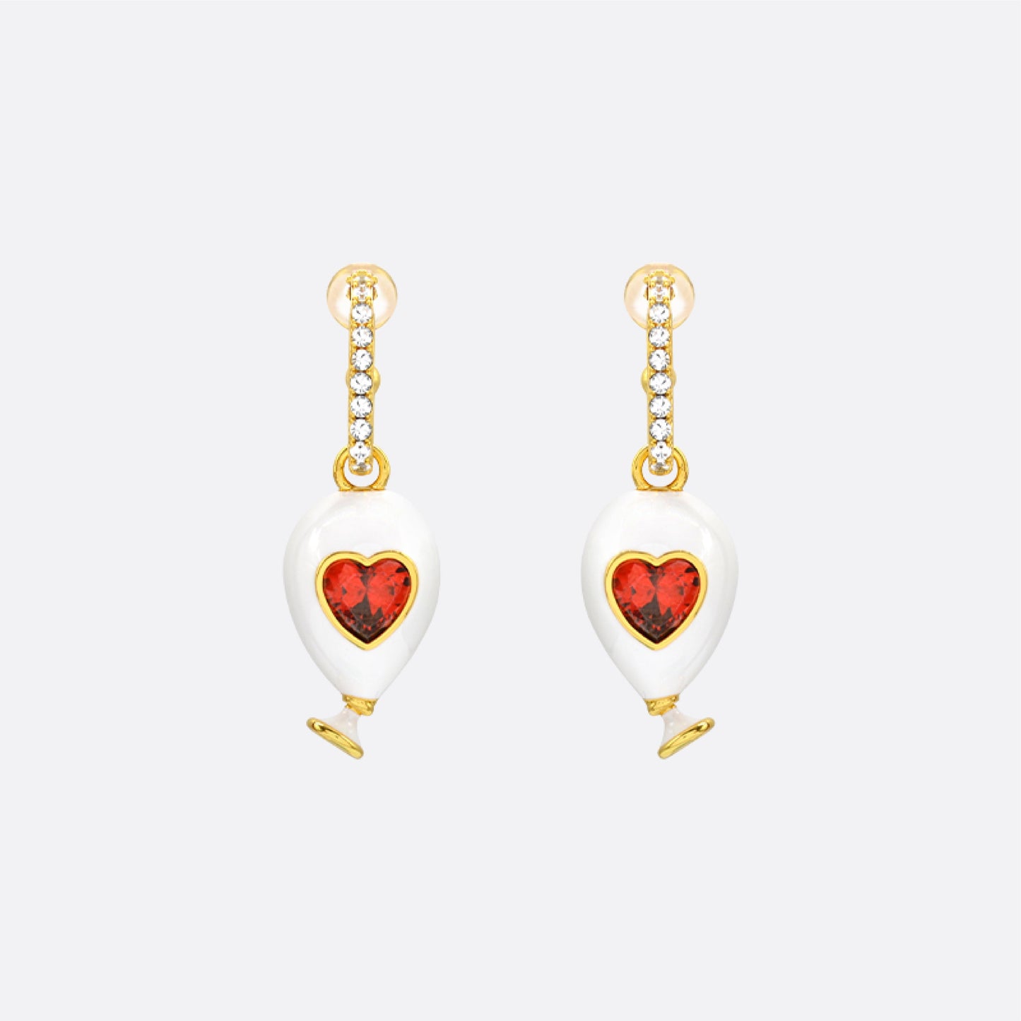 Age of Innocence Red & White Dangle Earrings - EARRINGS