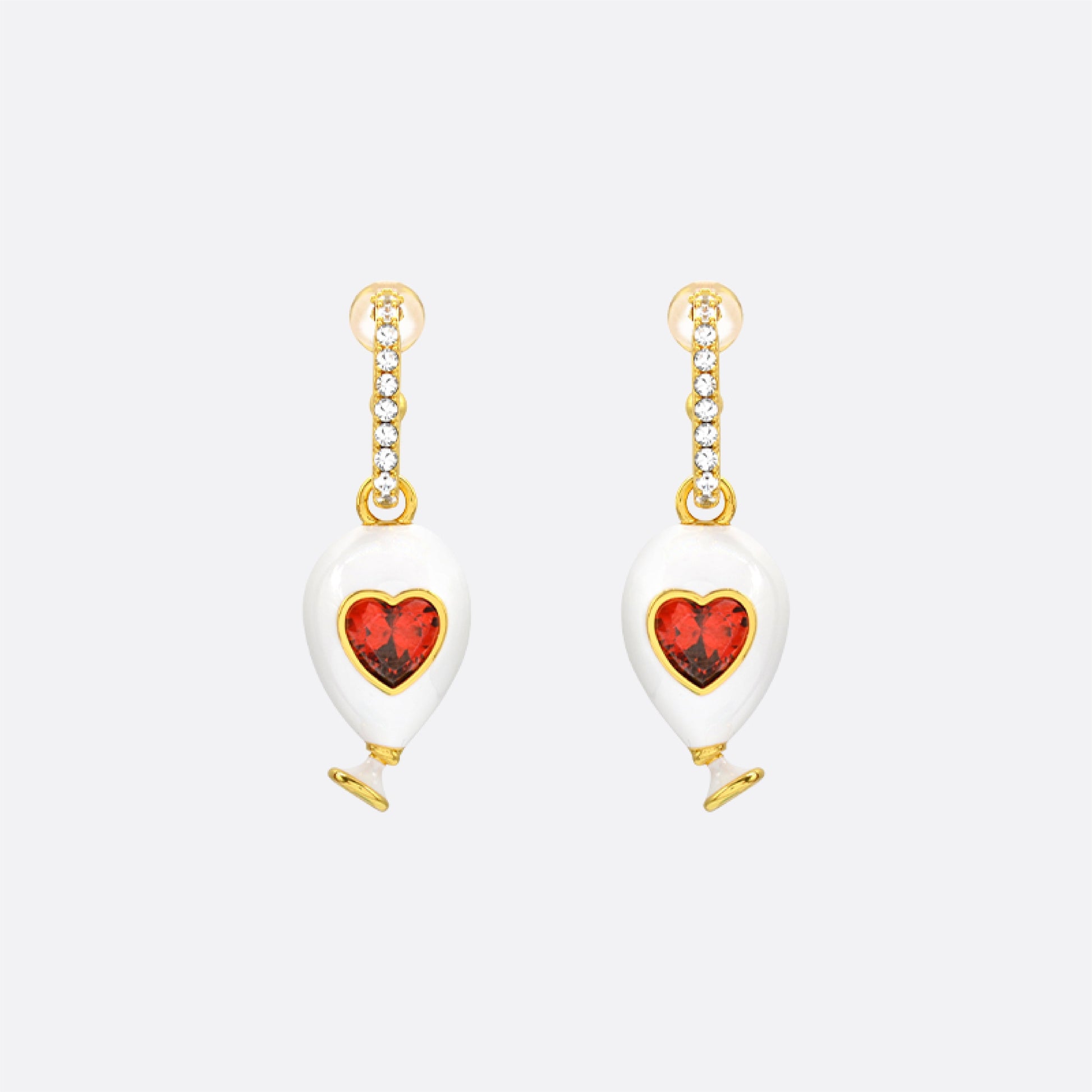 Age of Innocence Red & White Dangle Earrings - EARRINGS